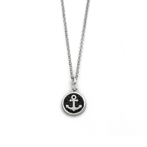 DUR Schmuck Kette HOFFNUNG 2.0 Lavasand, Silber 925/- rhodiniert 45cm (K2974)