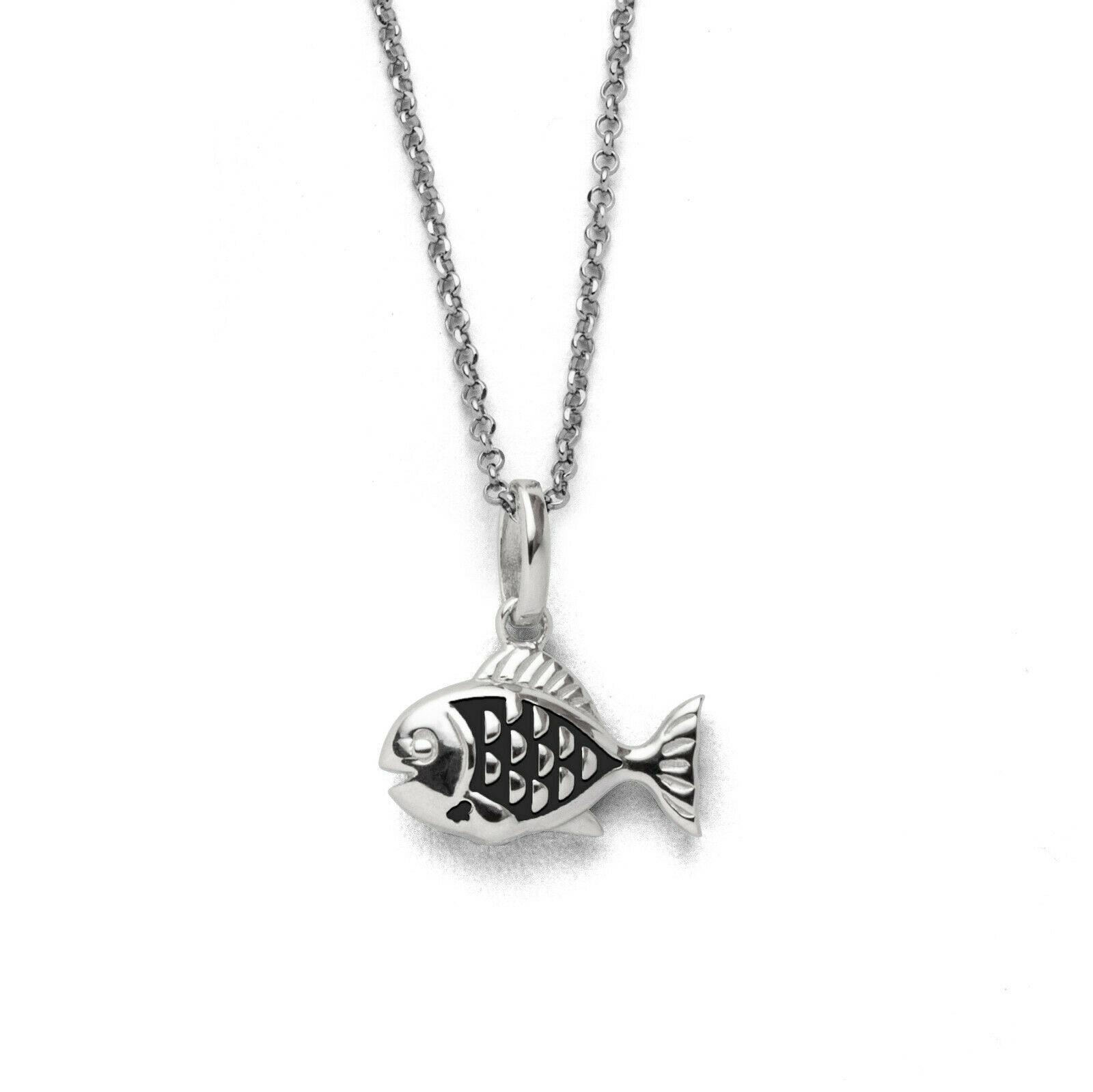 DUR Schmuck Kette FISCH 2.0 Silber 925/- dunkel rhodiniert 42cm (K2995) – Bild 1