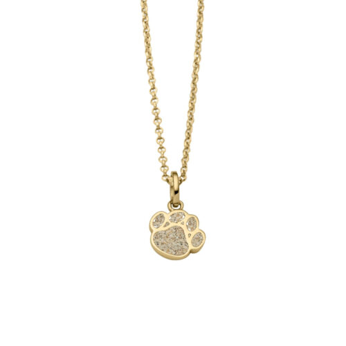 DUR Schmuck Kette PFOTE vergoldet, Strandsand, Silber 925/- 45cm (K2944)