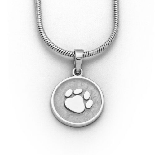 DUR Schmuck Anhänger LUCKY DOG (Hundepfote) sandlos, Silber 925/- rhod. P3841