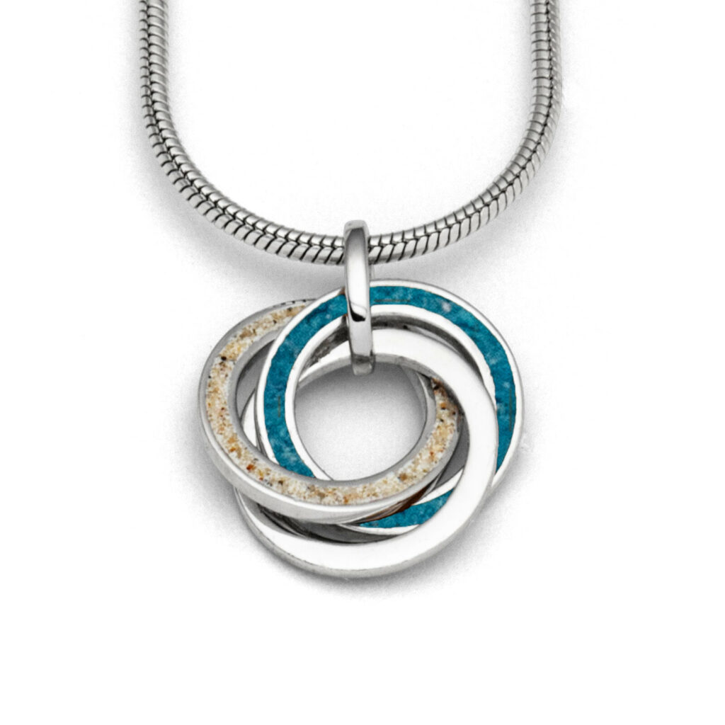 DUR Schmuck Anhänger MARINA 2.0 blauer Steinsand,Strandsand,Silber 925/- (P3899)