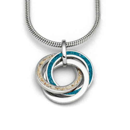 DUR Schmuck Anhänger MARINA 2.0 blauer Steinsand,Strandsand,Silber 925/- (P3899)