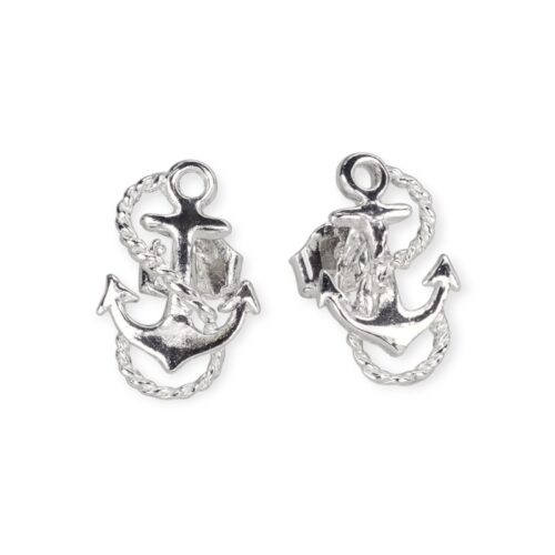Maritimer Ohrstecker Anker mit Tau, Silber 925/- 12 mm – EP2005