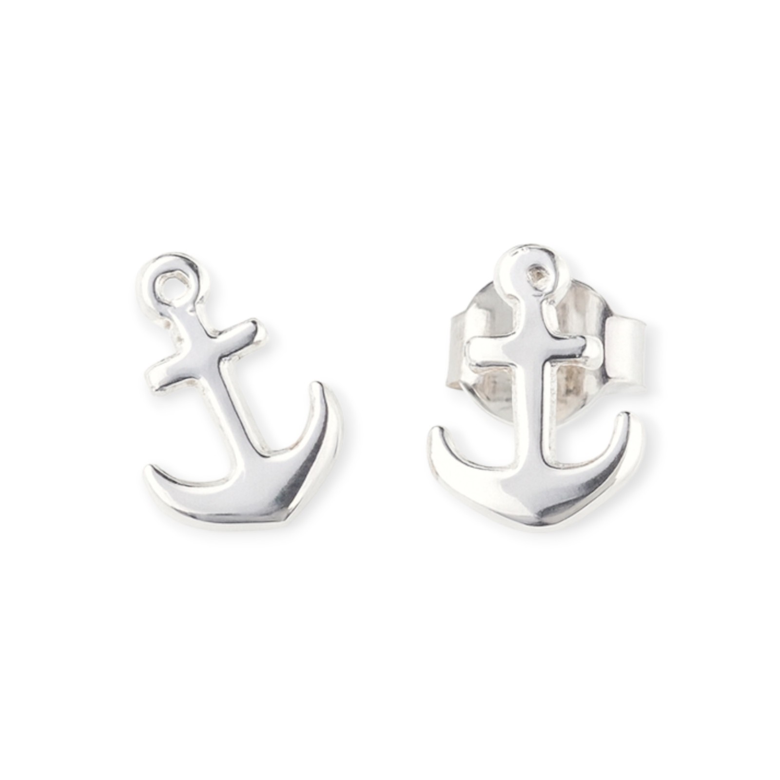 Maritimer zierlicher Ohrstecker Anker Silber 925/- 8mm – EP2619 – Bild 1