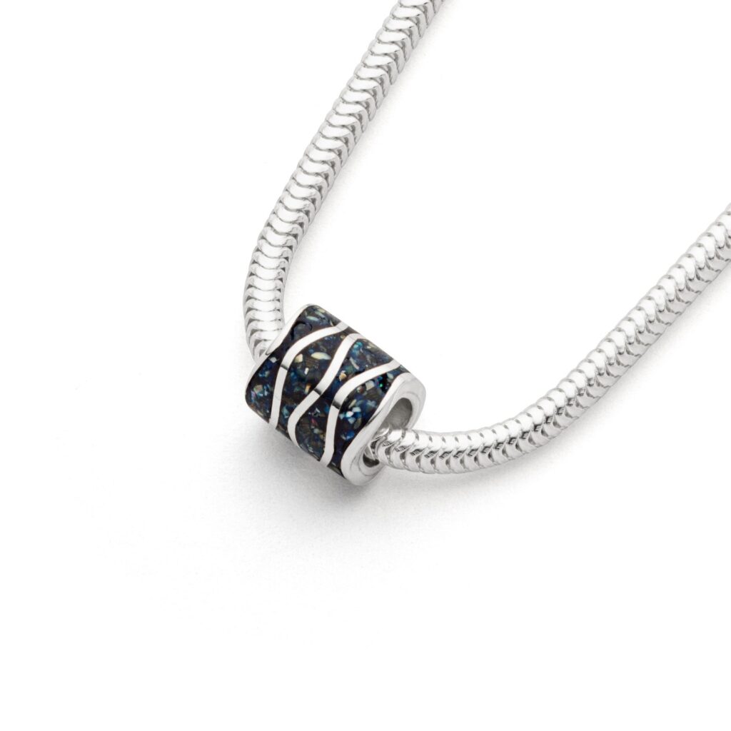 DUR Schmuck Kette Strandwellen Mosaik Seeopal Silber 925/- 50cm (K2855)