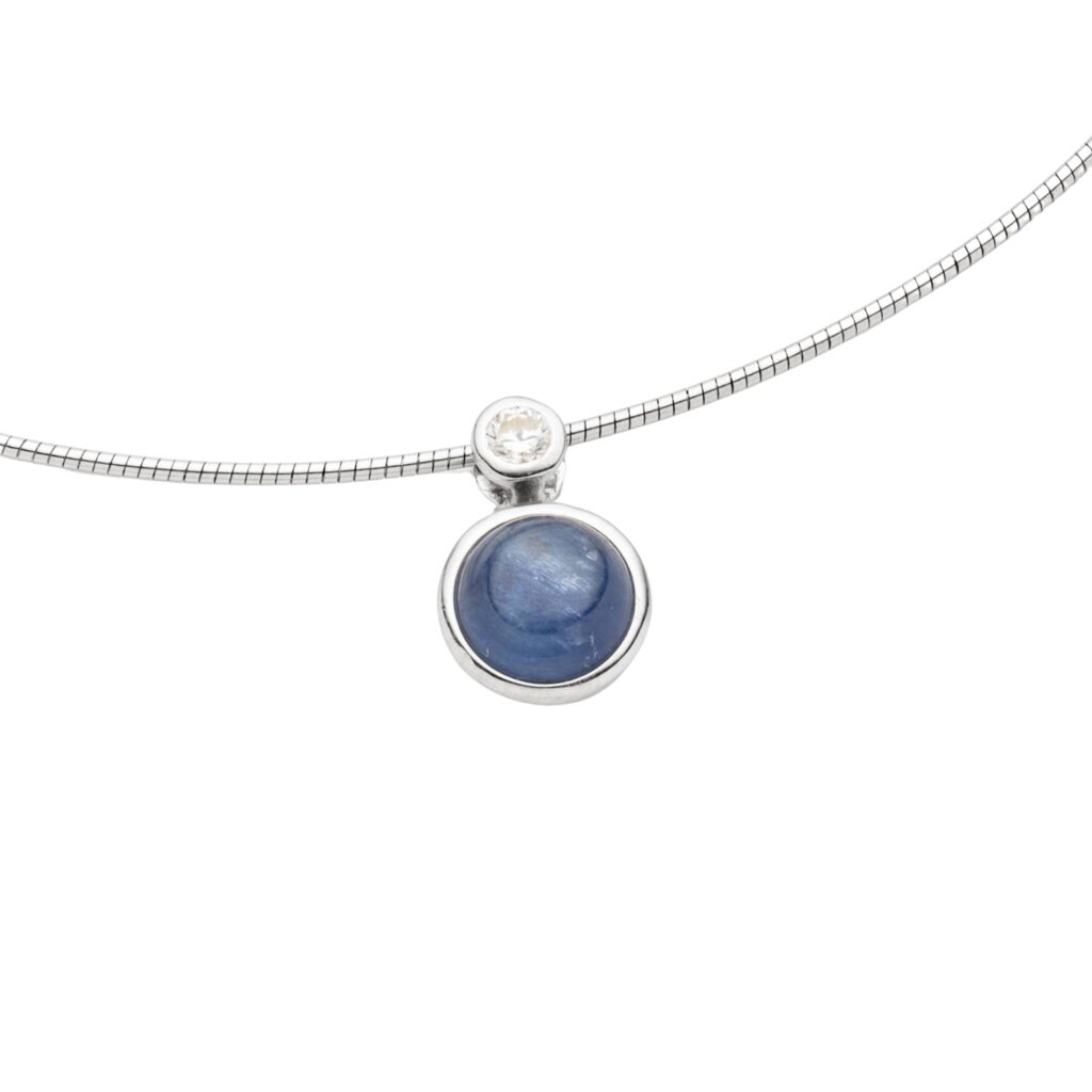 DUR Kette POLARSTERN, Kyanit, Zirkonia Silber 925/- rhodiniert 42cm (K2932)