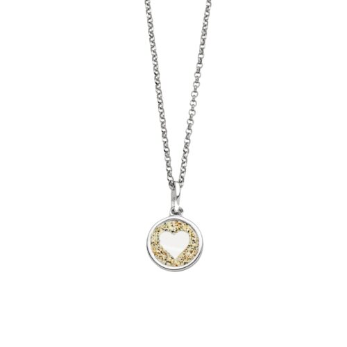 DUR Schmuck Kette LIEBE 2.0 Strandsand Silber 925/- rhodiniert 45cm (K2965)