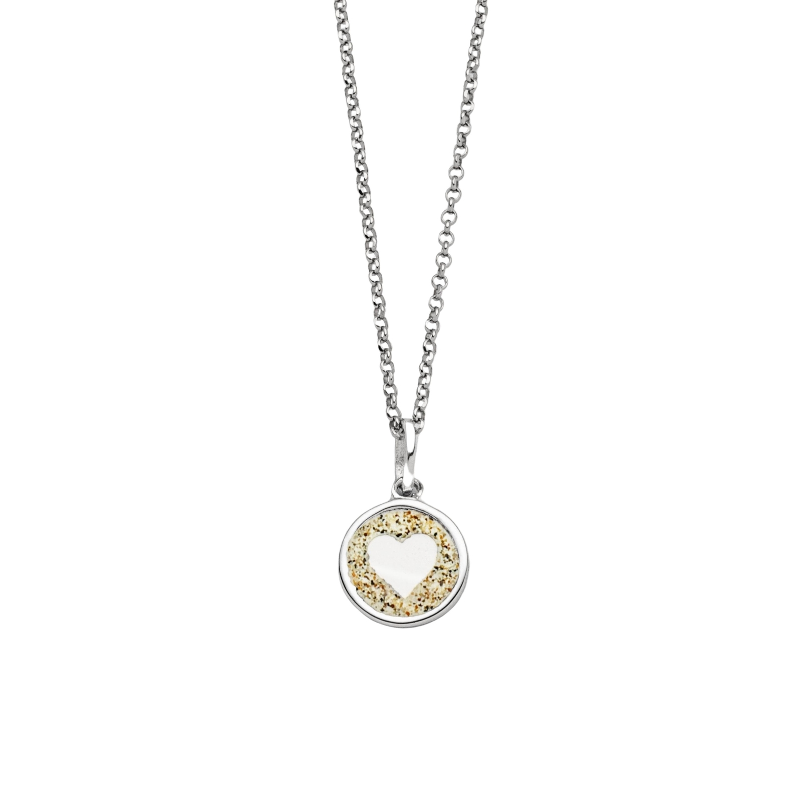 DUR Schmuck Kette LIEBE 2.0 Strandsand Silber 925/- rhodiniert 45cm (K2965) – Bild 1