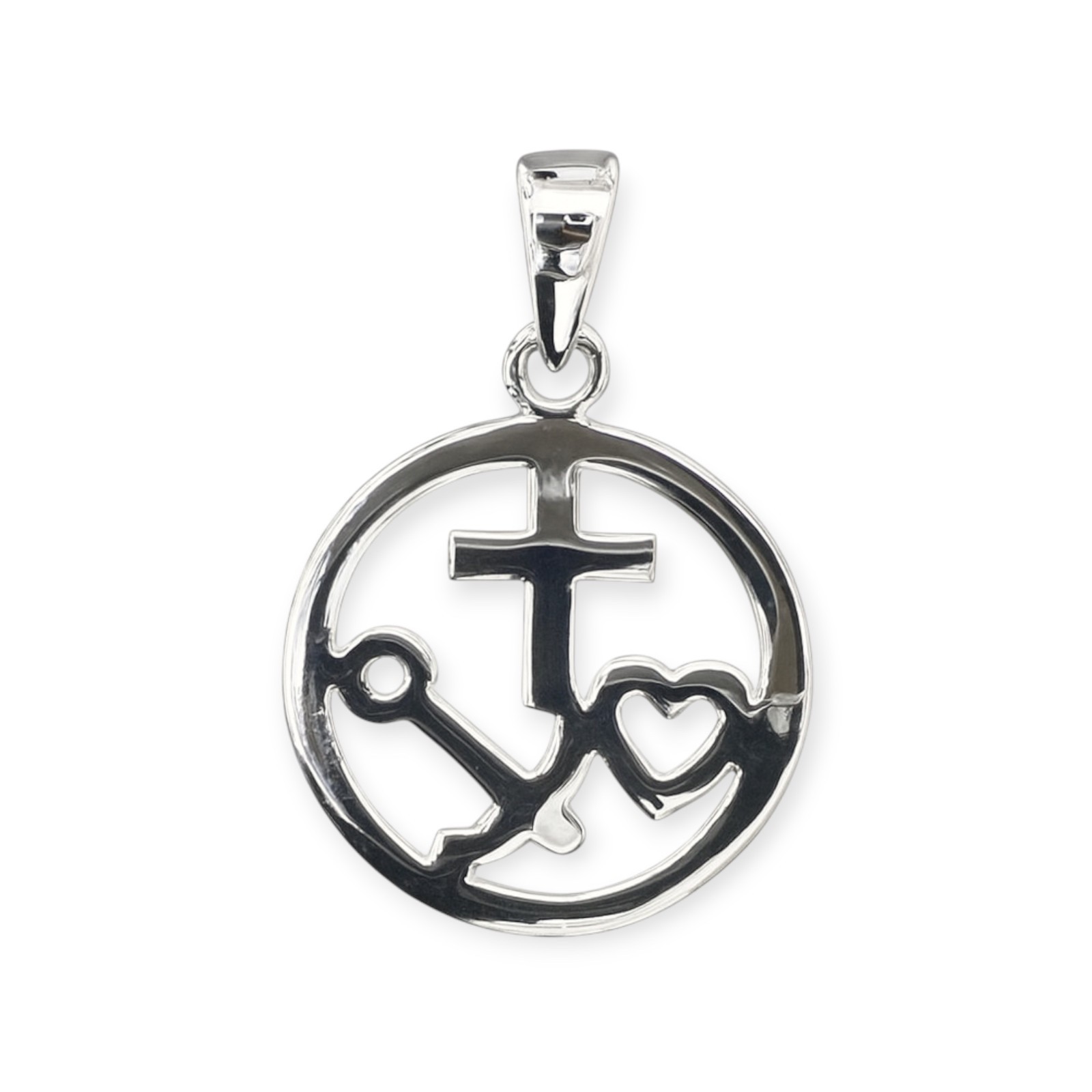 Maritimer Anhänger Glaube, Liebe & Hoffnung, Silber 925/- 19mm (PP3091) – Bild 1