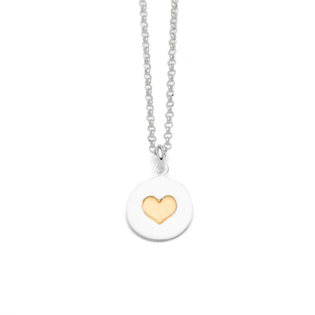DUR Kette LIEBE mit vergoldetem Herz, Silber 925/- ca 42cm (K2540)