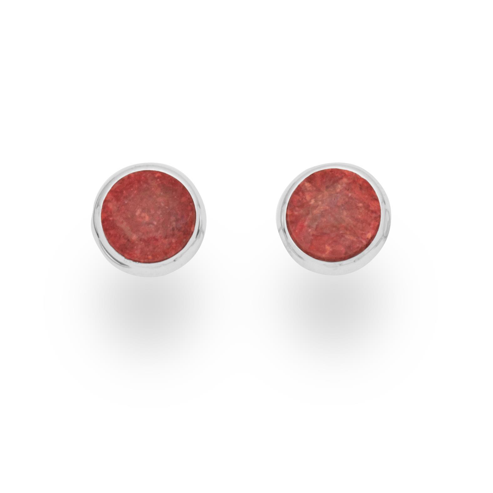 DUR Schmuck Ohrstecker Mosaik Koralle Silber 925/- (O5043) – Bild 1