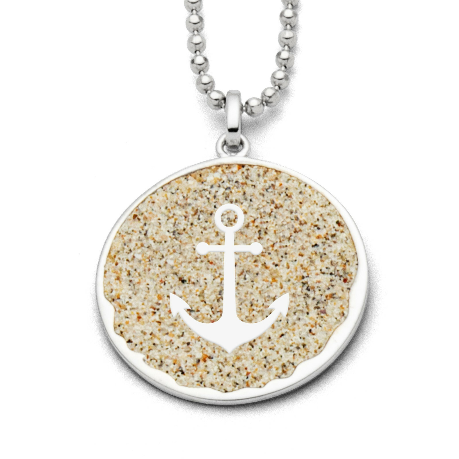DUR Schmuck Unisex Anhänger HOFFNUNG 2.0 Strandsand, Silber 925/- rhod. (P3995) – Bild 1