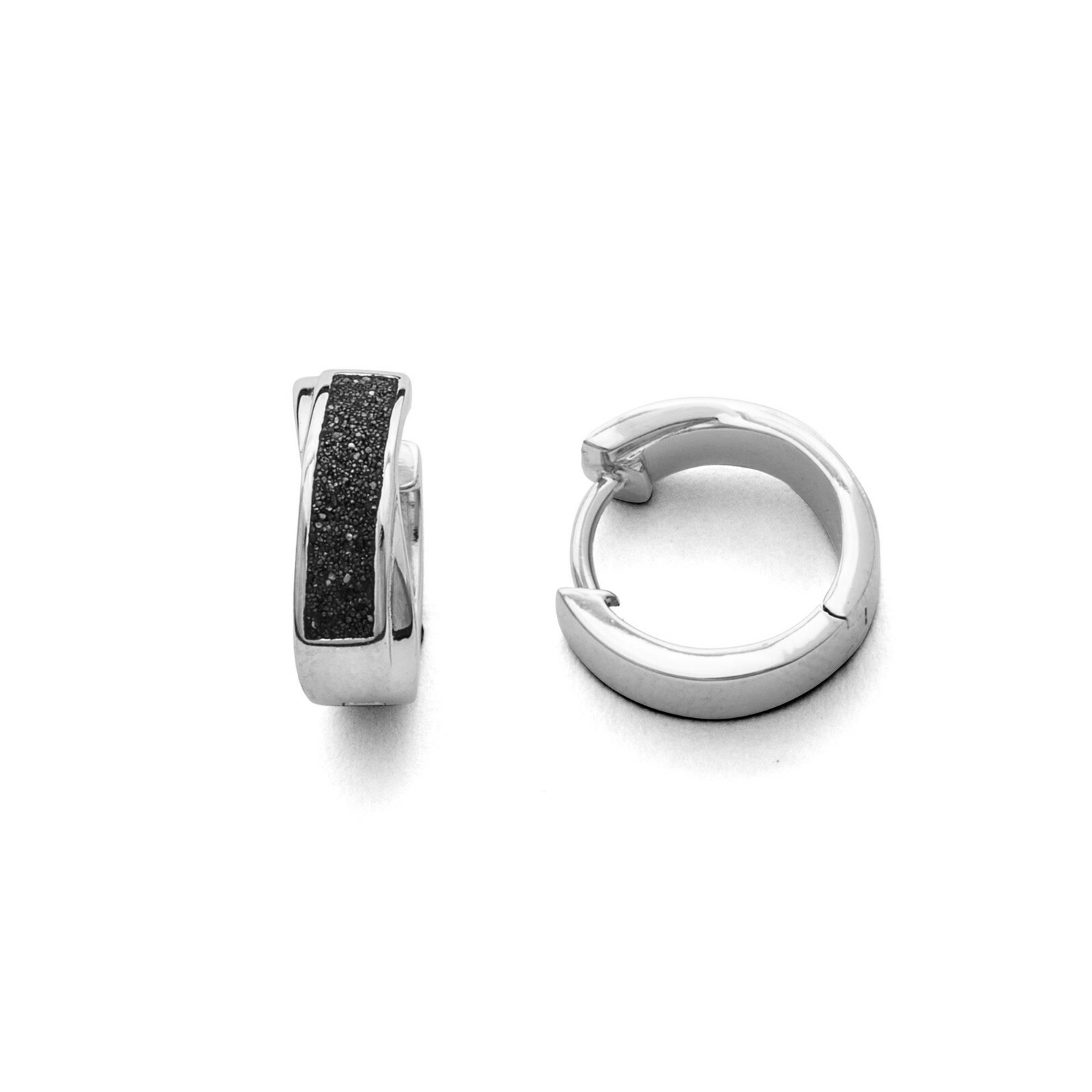 DUR Schmuck Creole SATURN Lavasand, Silber 925/-rhod. (O4889) – Bild 1