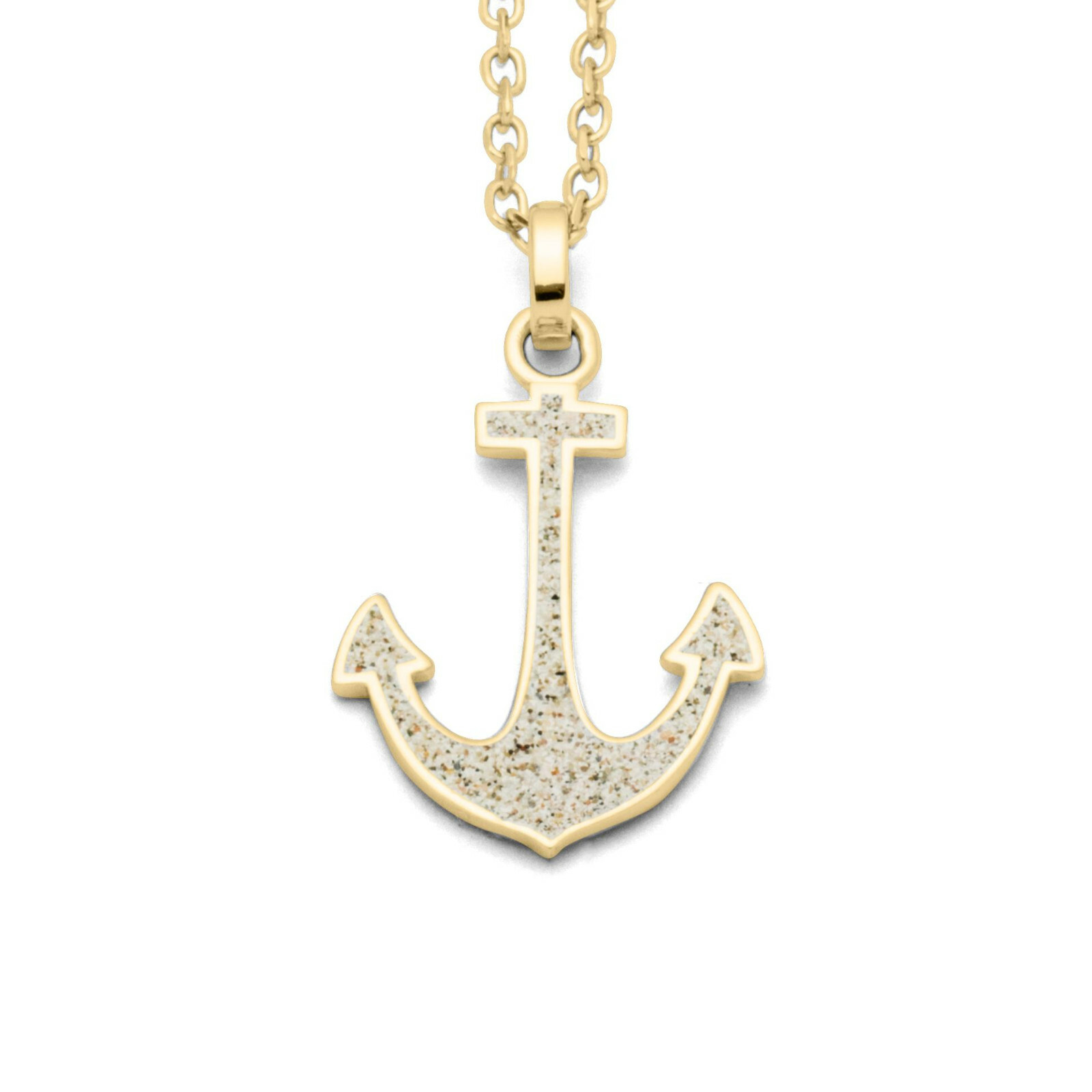 DUR Schmuck Anhänger SAND ANKER Strandsand, Silber 925/- vergoldet (P3781) – Bild 1
