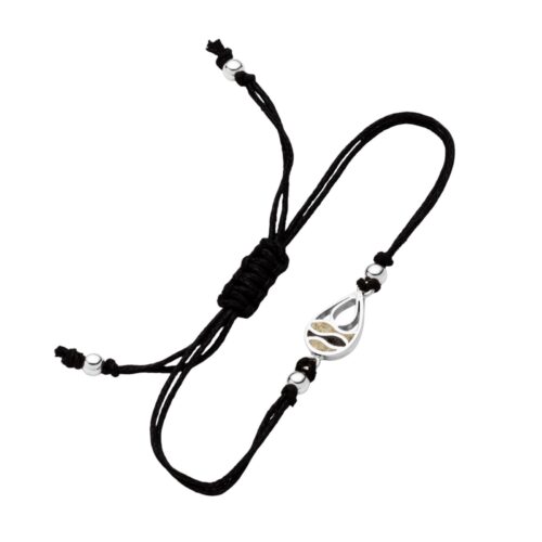 Dur Cotton Armband STRANDWELLEN DROP Strandsand,Lavasand, Silber 925/- 17cm, verlängerbar (A1966)