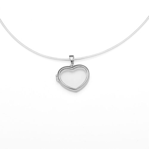 DUR Schmuck Anhänger GLASHERZ zum Befüllen Silber 925/- rhod. ( P3191 )