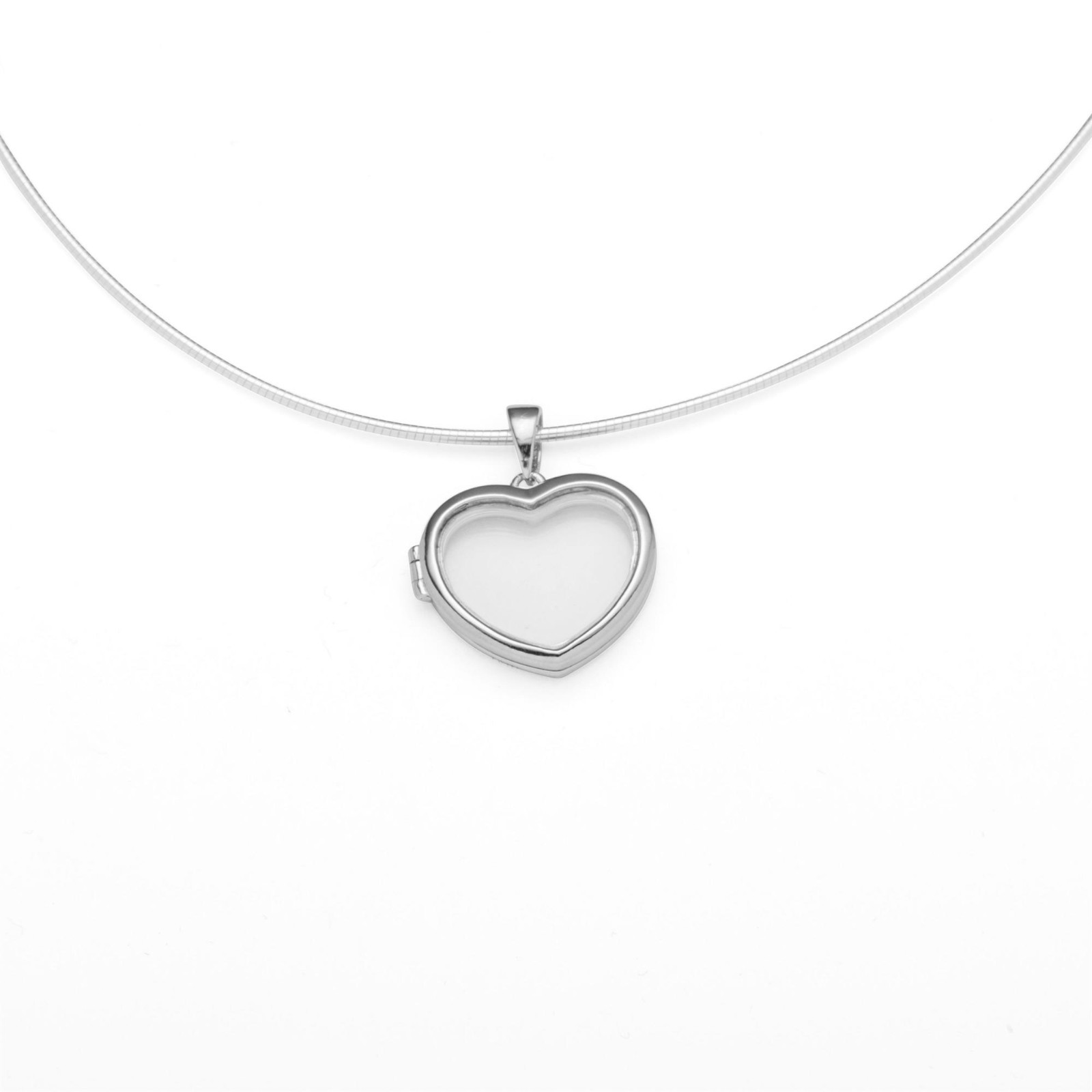 DUR Schmuck Anhänger GLASHERZ zum Befüllen Silber 925/- rhod. ( P3191 ) – Bild 1