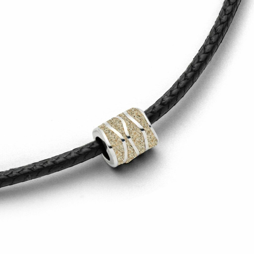 DUR Schmuck Kette SANDWELLE Strandsand, Silber 925/- rhodiniert, ca 50cm (K2551)