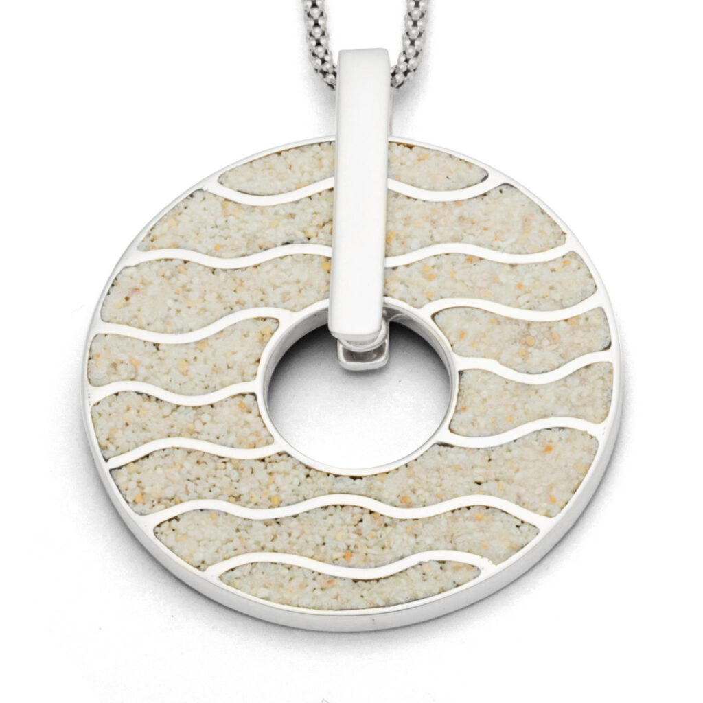 DUR Schmuck Anhänger WELLEN Strandsand, Silber 925/-  rhodiniert (P3284)
