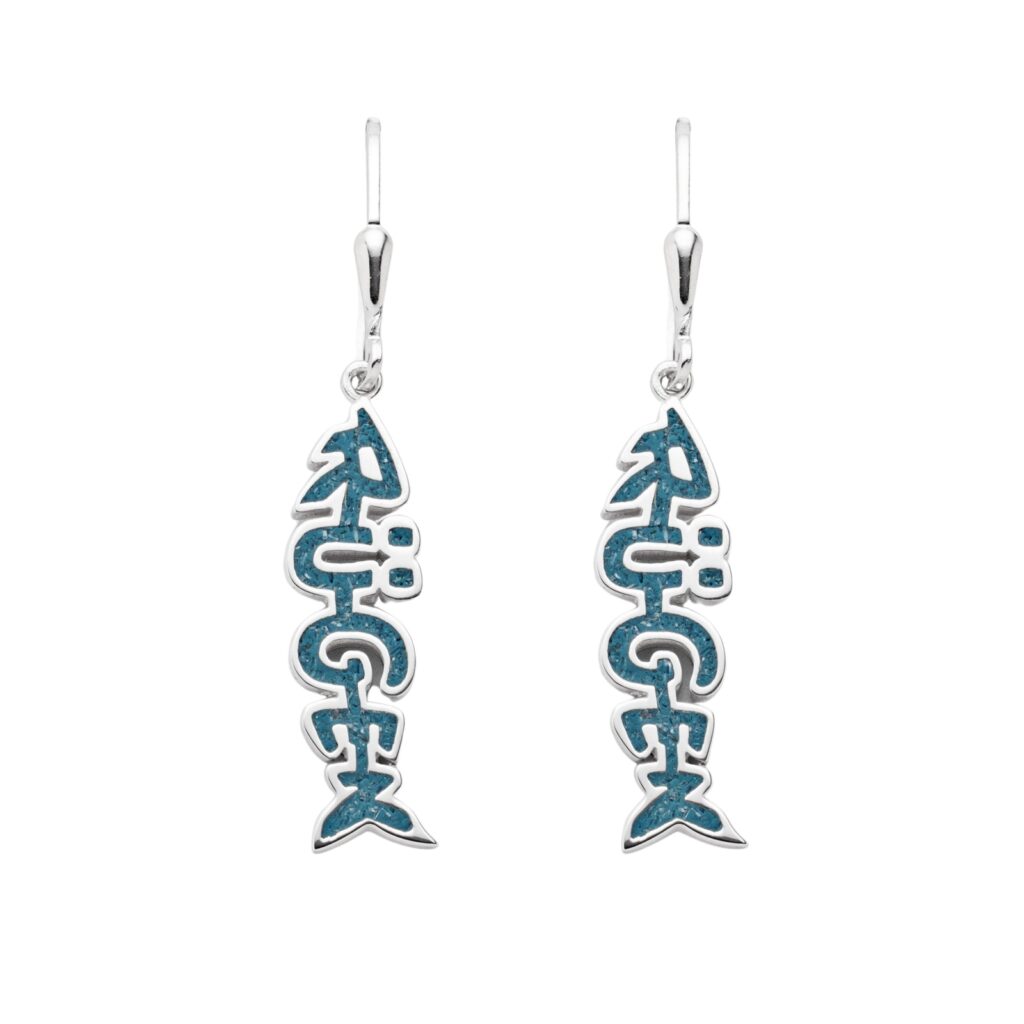 DUR Schmuck Ohrhänger Fischgräte RÜGEN Steinsand, Silber 925/- rhodiniert (O5465