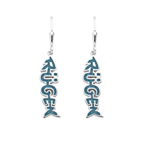 DUR Schmuck Ohrhänger Fischgräte RÜGEN Steinsand, Silber 925/- rhodiniert (O5465