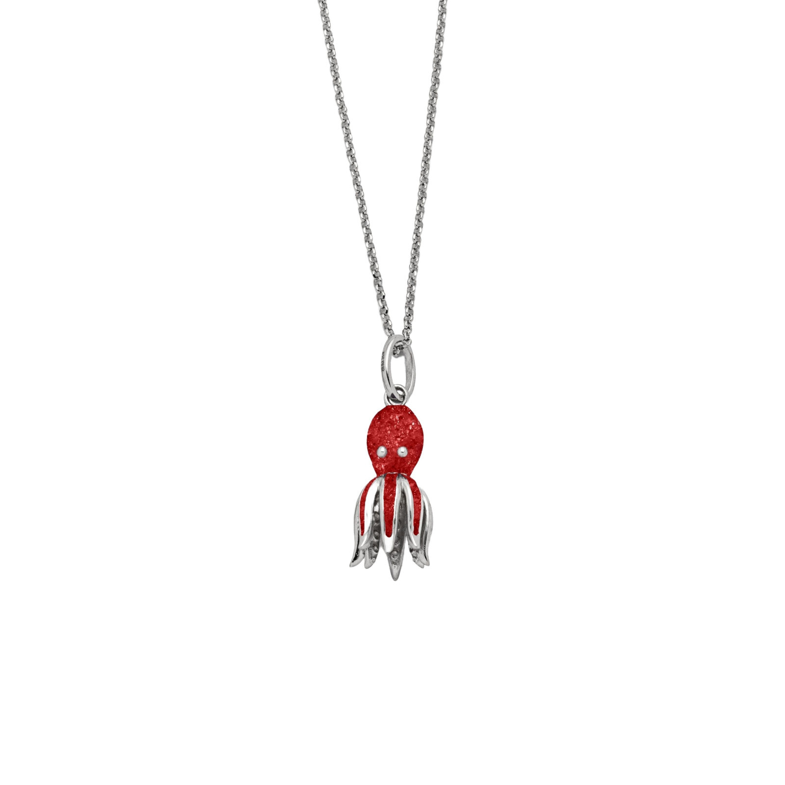 Dur Schmuck Anhänger OKTOPUS Koralle, Silber 925/- rhodiniert (P4187) – Bild 1