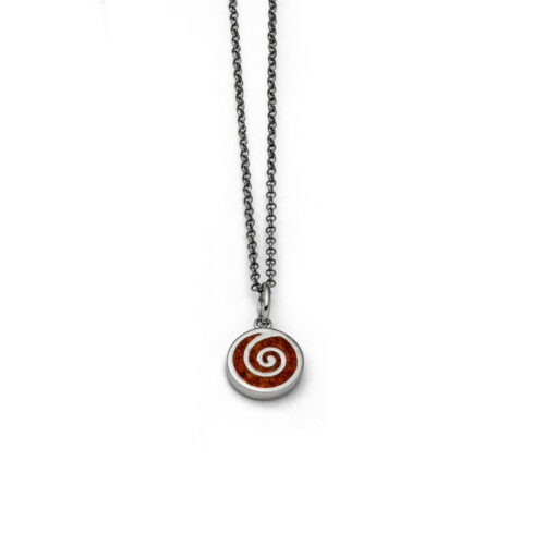 DUR Schmuck Kette BERNSTEINSANDSPIRALE 2.0 Silber 925/- rhod. 42cm (K2584)