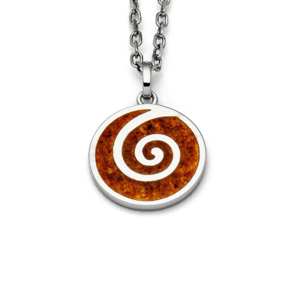 DUR Schmuck Anhänger BERNSTEINSANDSPIRALE 2.0 , Silber 925/- rhodiniert (P3770)
