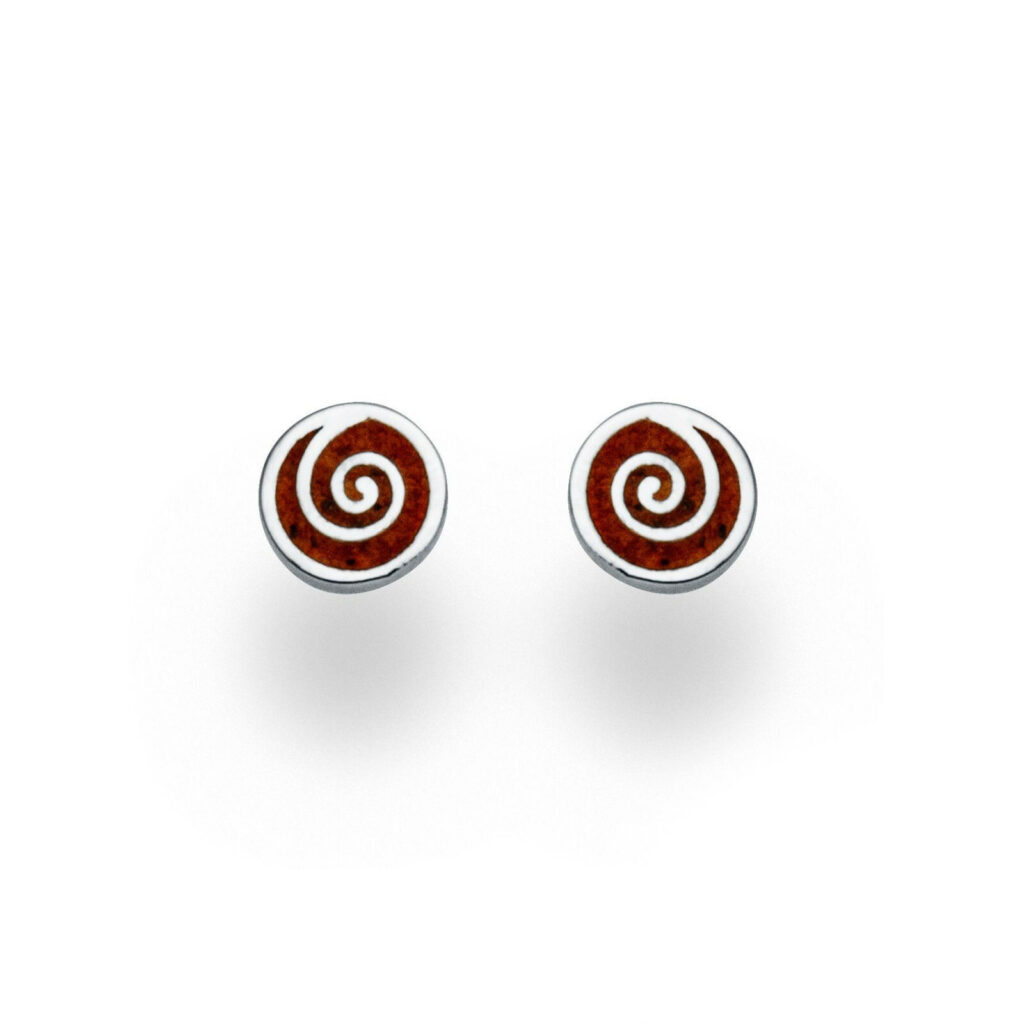 DUR Schmuck Ohrstecker SPIRALE 2.0 Bernstein, Silber 925/- rhodiniert (O5221)