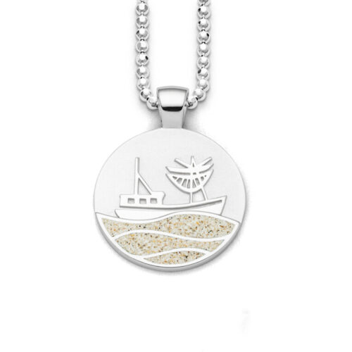 DUR Schmuck Anhänger KUTTER Strandsand Silber 925/- rhodiniert (P3935)