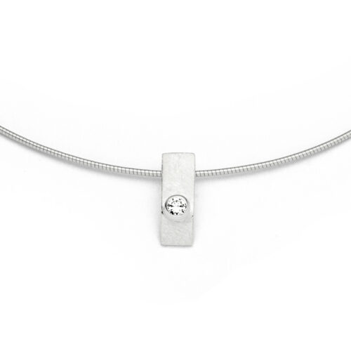 DUR Schmuck Kette Omegareif ZIRKONIA Silber 925/- anlaufgeschützt, 42cm (K2639)