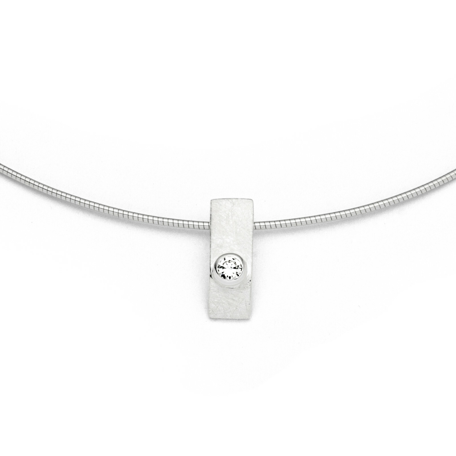 DUR Schmuck Kette Omegareif ZIRKONIA Silber 925/- anlaufgeschützt, 42cm (K2639) – Bild 1