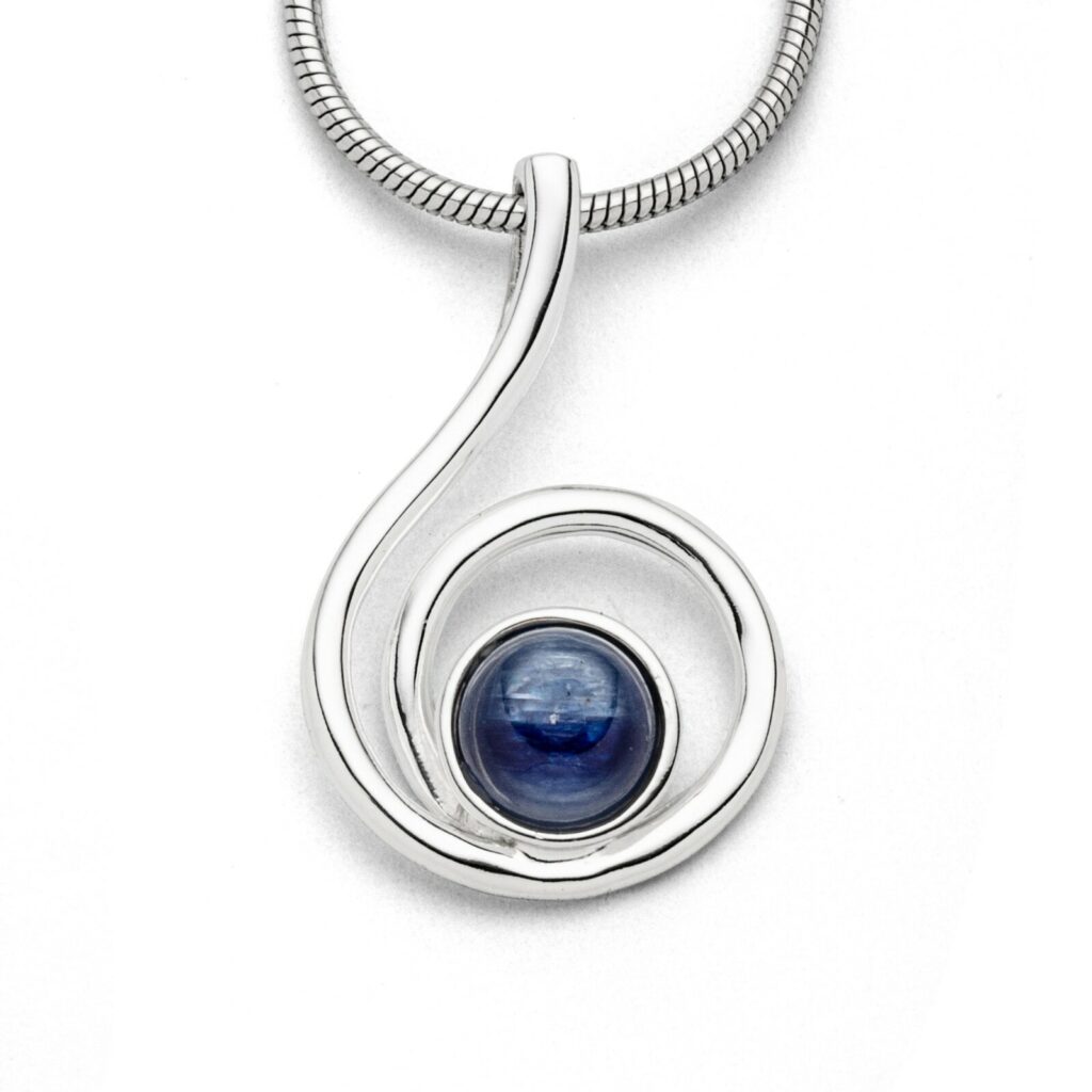 DUR Schmuck Anhänger KYANIT Silber 925/- rhodiniert (P3987)