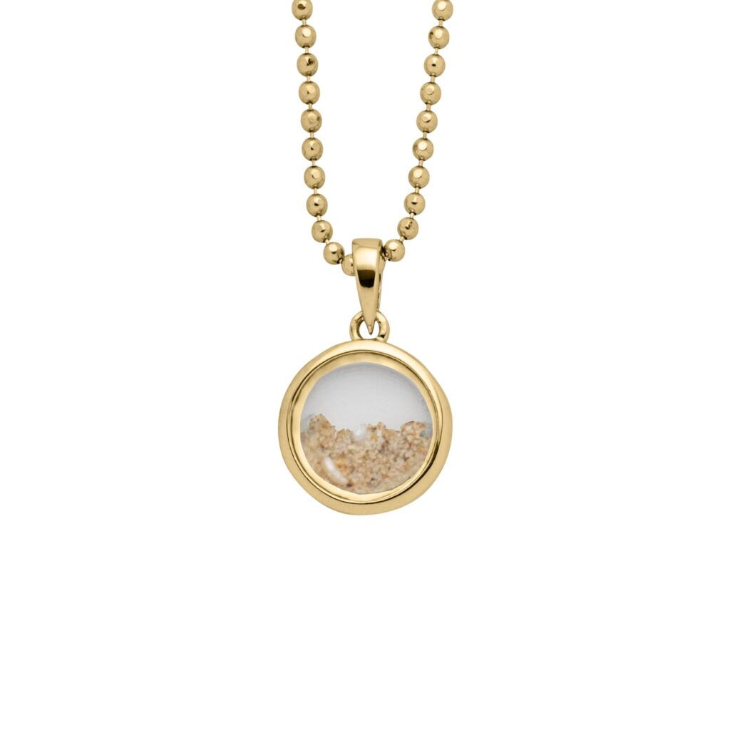 DUR Schmuck Anhänger SANDSTURM klein Strandsand, Silber 925/- vergoldet (P4812)