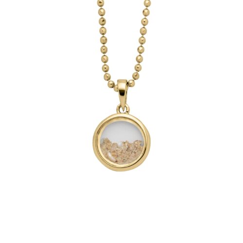 DUR Schmuck Anhänger SANDSTURM klein Strandsand, Silber 925/- vergoldet (P4812)