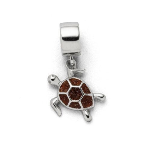 DUR Schmuck Charm TURTLE Bernsteinsand, Silber 925/- rhodiniert (F289)