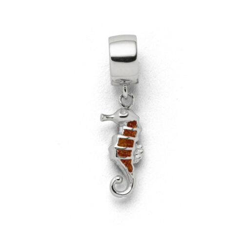 DUR Schmuck Charm SEEPFERD, Bernsteinsand, Silber 925/- rhodiniert (F280)