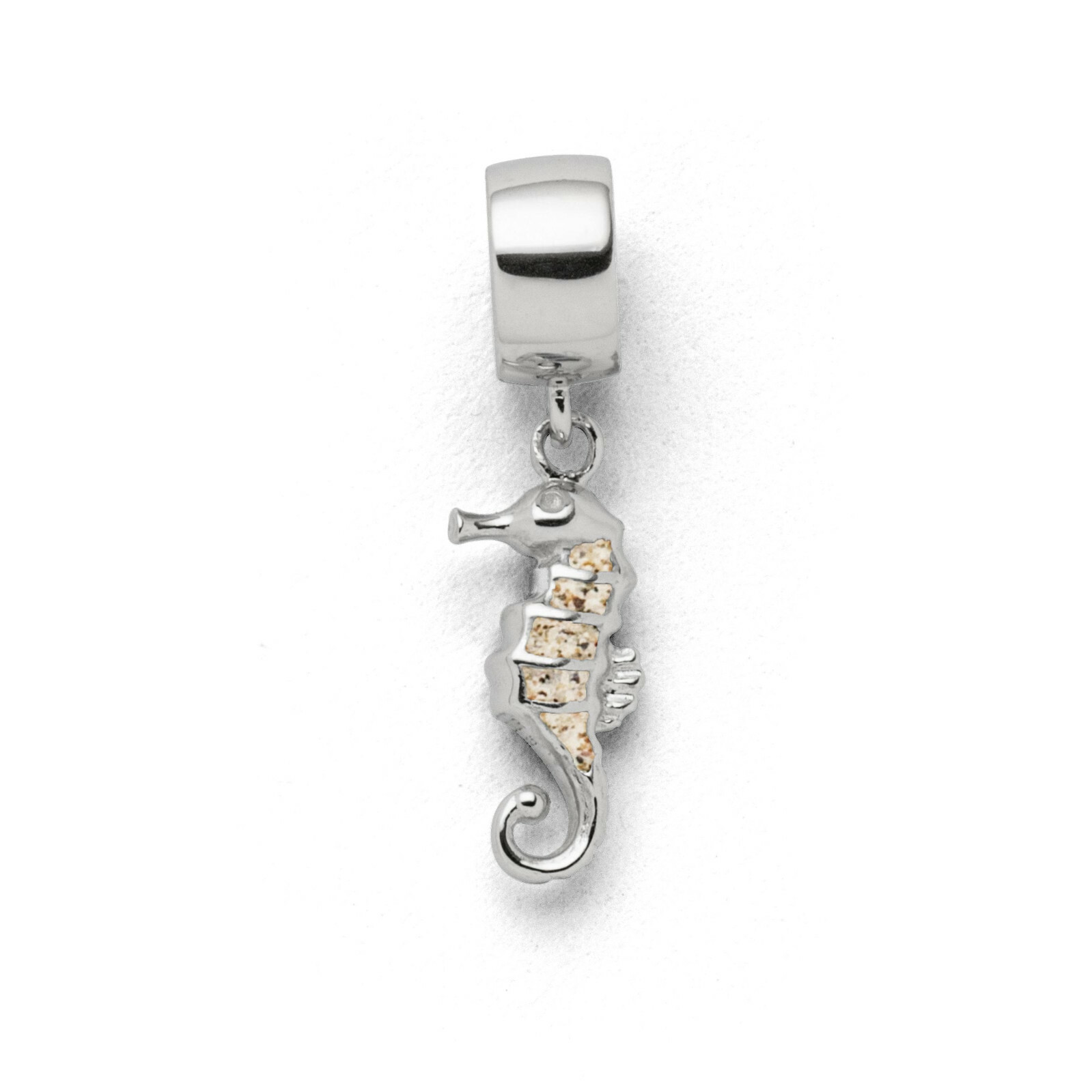 DUR Schmuck Charm SEEPFERD, Strandsand, Silber 925/- rhodiniert (F278) – Bild 1