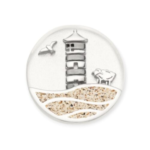 DUR Element Strandwellen PILSUMER LEUCHTTURM Strandsand, Silber 925/- rhod. F407