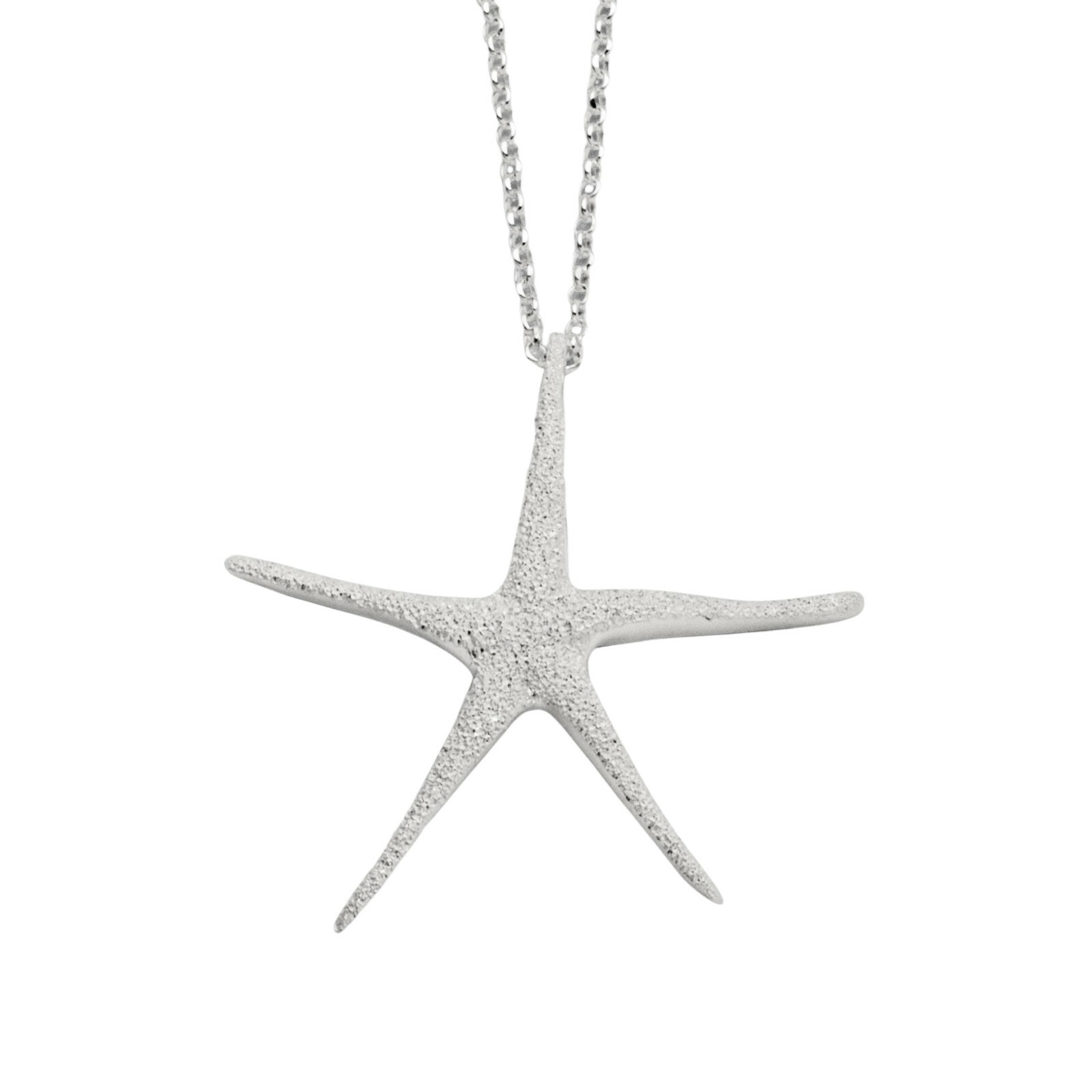 DUR Schmuck Damen Kette SEESTERN gefrostet Silber 925/- 45cm (K2707) – Bild 1