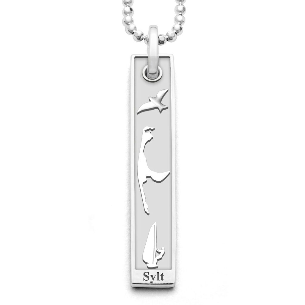 DUR Schmuck Anhänger SYLT sandlos Silber 925/- rhodiniert (P3951)