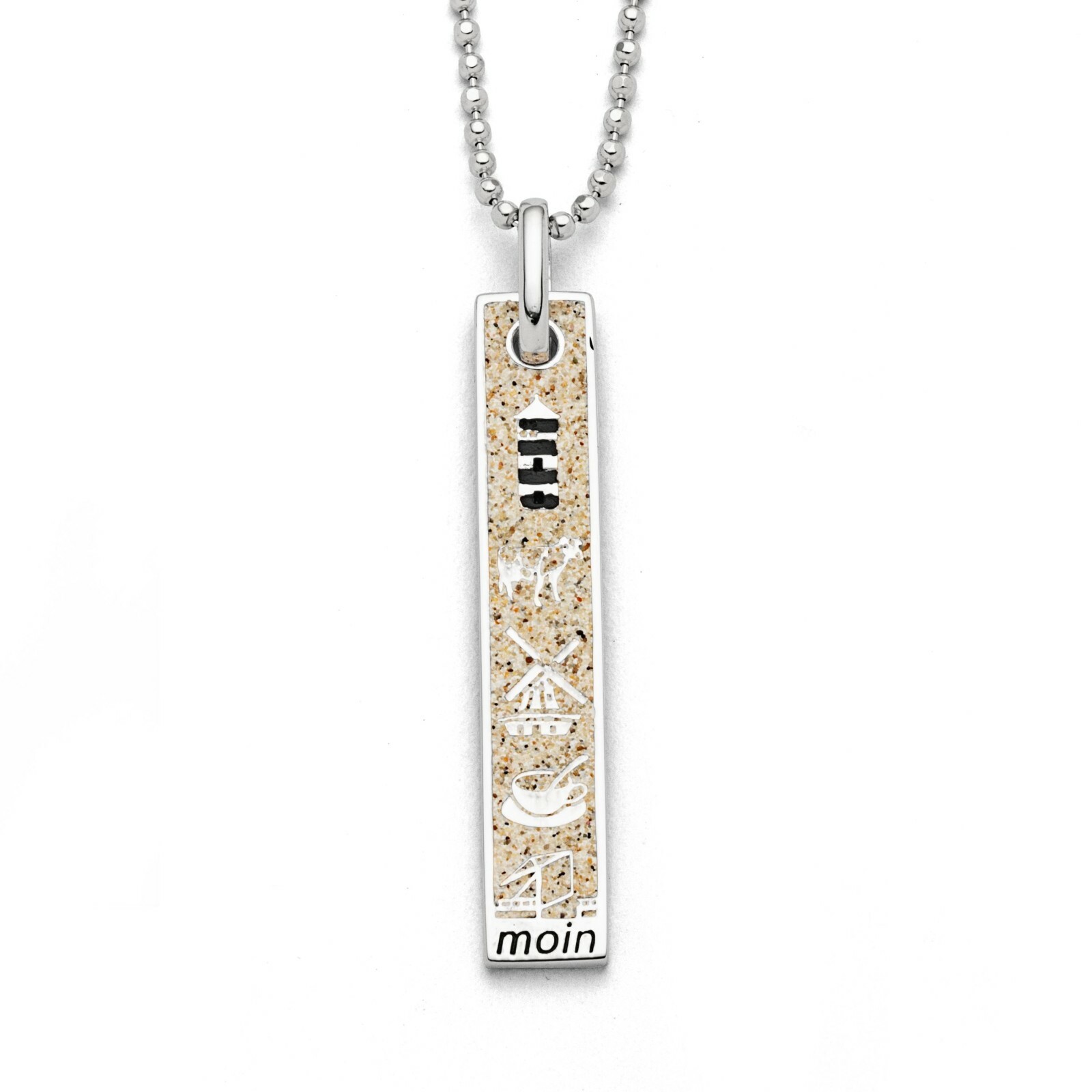 DUR Schmuck Anhänger OSTFRIESLAND Strandsand Silber 925/- rhodiniert (P3936) – Bild 1