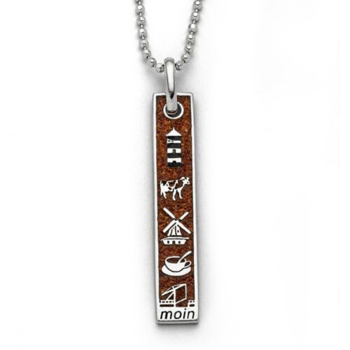 DUR Schmuck Anhänger OSTFRIESLAND Bernsteinsand Silber 925/- rhodiniert (P3938)