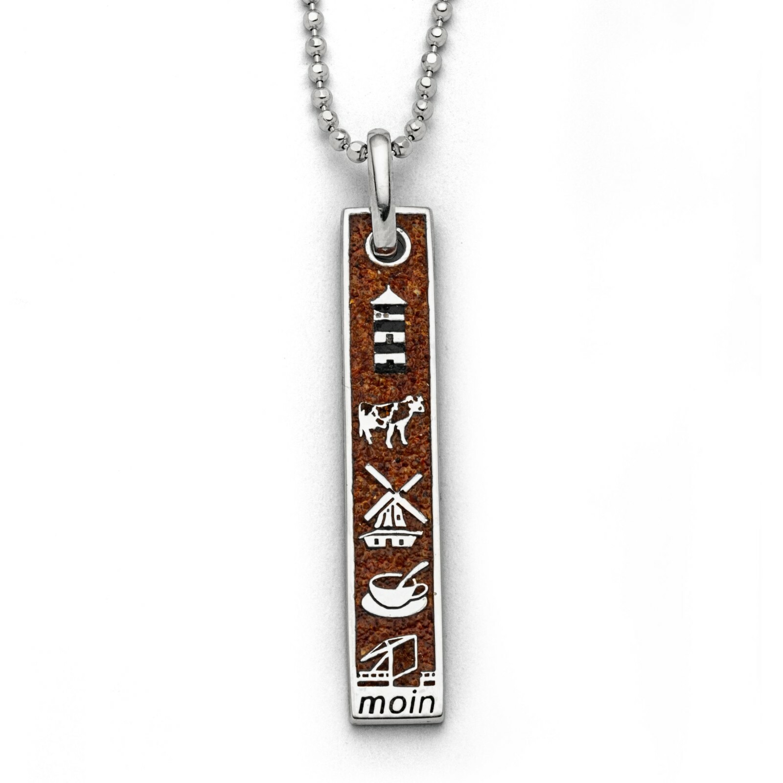 DUR Schmuck Anhänger OSTFRIESLAND Bernsteinsand Silber 925/- rhodiniert (P3938) – Bild 1