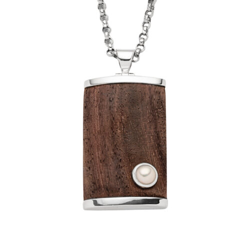 DUR Schmuck Anhänger TREIBGUT PERLE Holz, Silber 925/- (P4011)