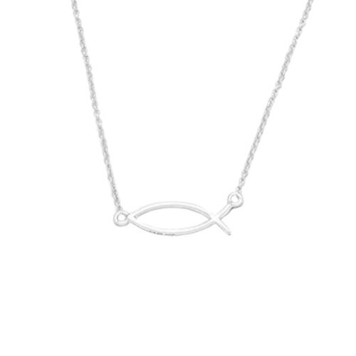 DUR Schmuck Kette FISCH Silber 925/- rhod. ca 40cm + 5cm  (K2578)