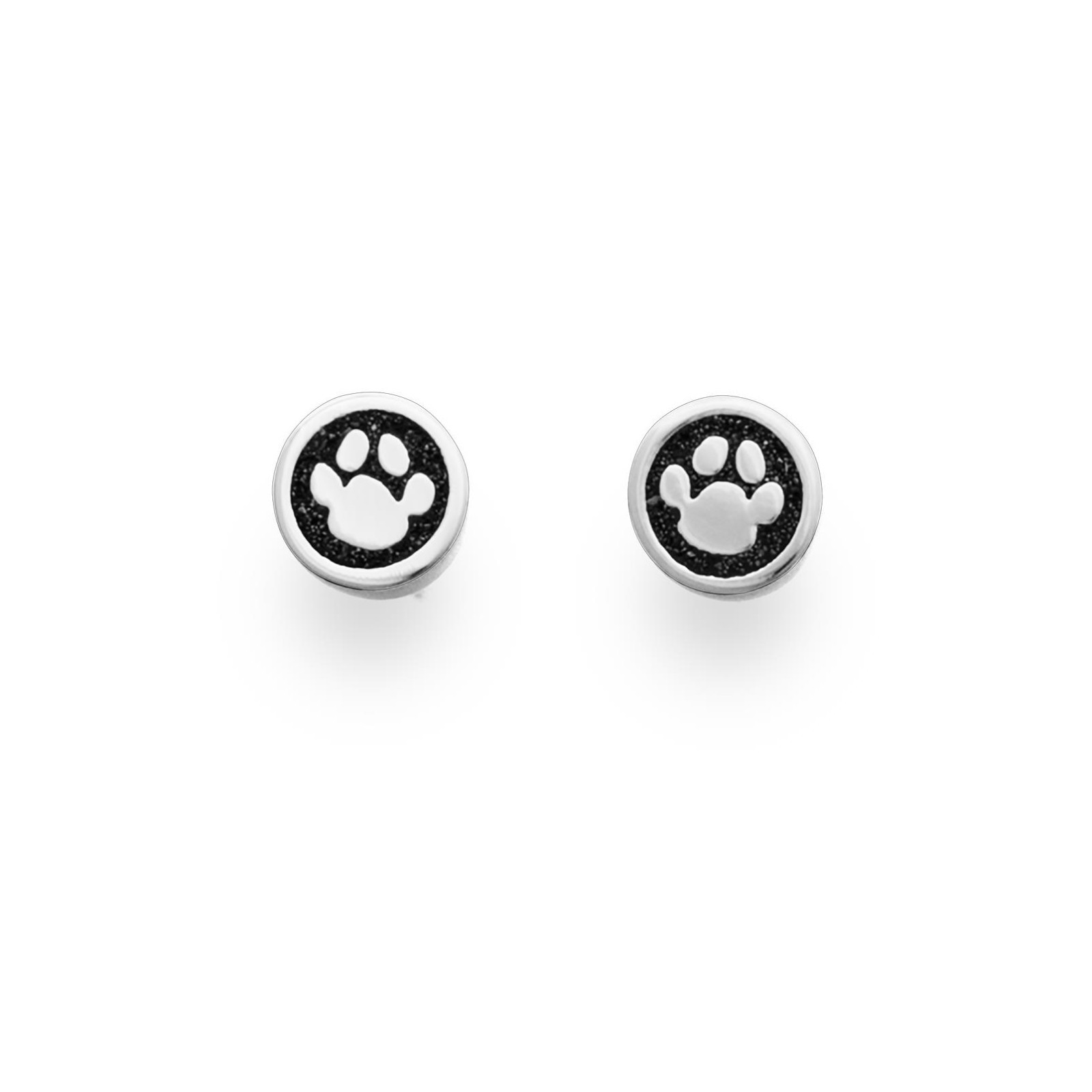 DUR Schmuck Ohrstecker LUCKY DOG Pfote Lavasand, Silber 925/- rhod. (O4836) – Bild 1