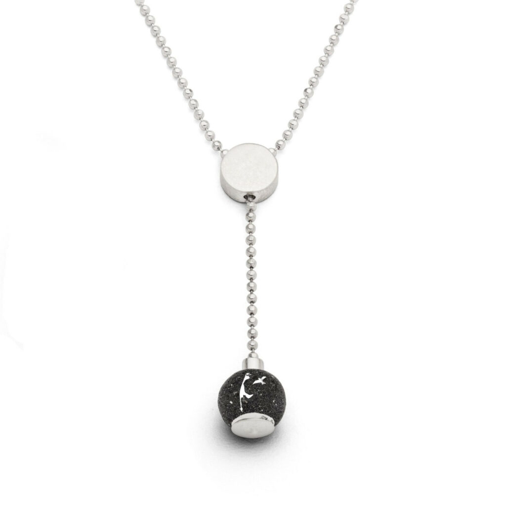 DUR Schmuck Damen Kette SYLT Lavasand, Silber 925/-rhodiniert, 42cm (K2572.LA)