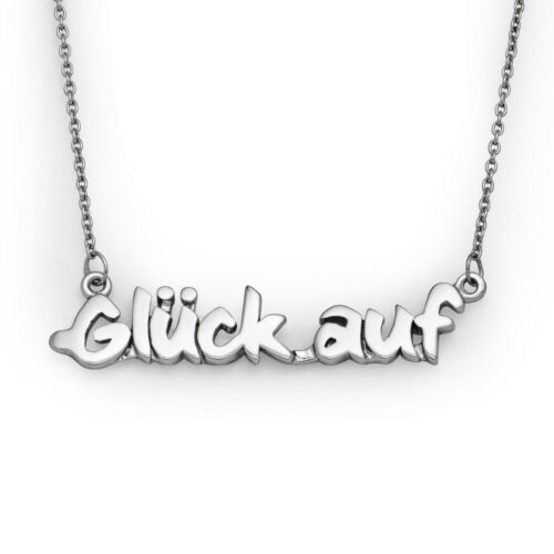 DUR Schmuck Kette GLÜCK AUF Silber 925/- rhod. ca 41cm + 4,5cm  (K2553)