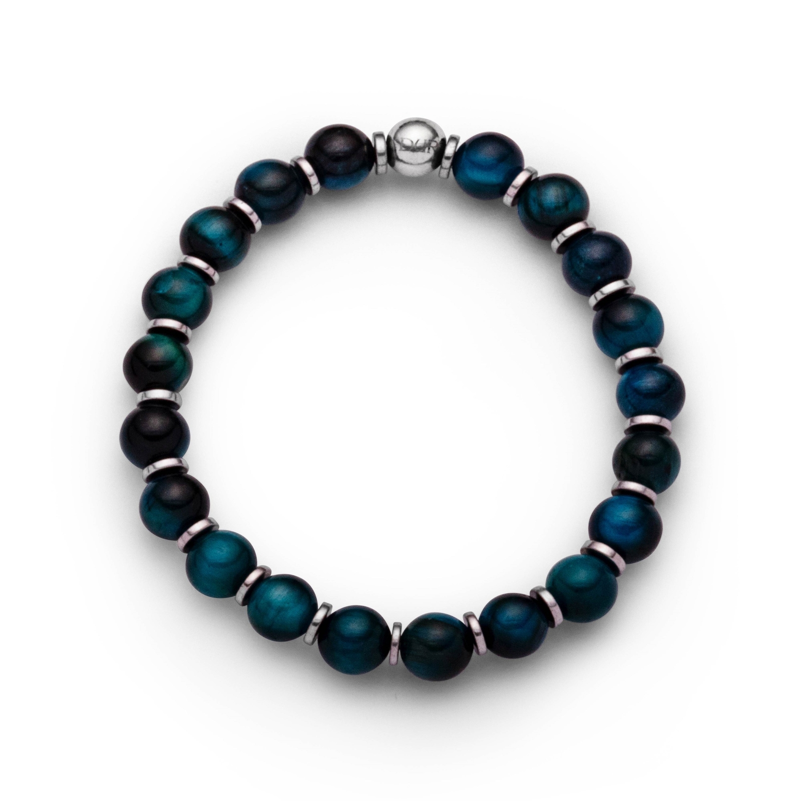 DUR Schmuck Armband blaues TIGERAUGE Silber 925/-(A1608) 16cm,dehnbar – Bild 1